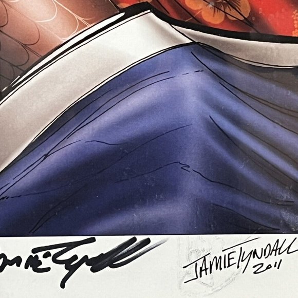 Big! Jamie Tyndall Pin-up Sexy Spider-Gwen 2011 Signed 11x17 Print Autograph Pic - Picture 2 of 4